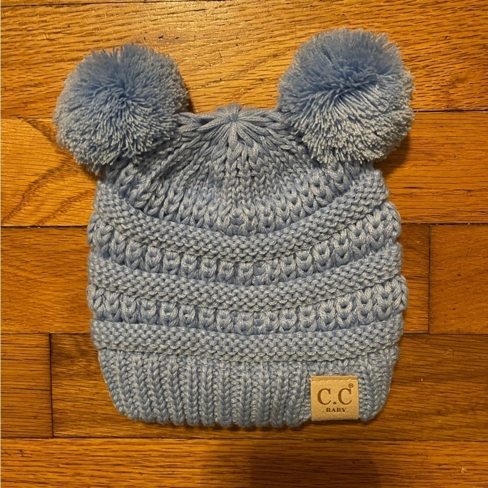 C.C Baby | Light Blue Pom Pom Hat | 0-6 mo